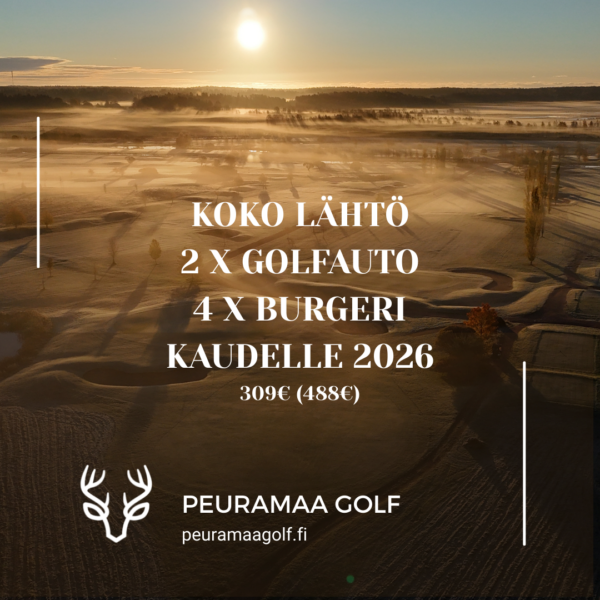 Koko lähtö + 2 x golfauto + 4 x burgeri